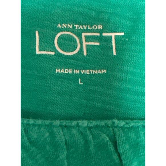 Ann Taylor Loft Green Cap Sleeve Tank Blouse Size L - Picture 4 of 5